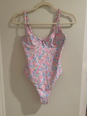 Kulani Kinis Pink Floral One-Piece Swimsuit